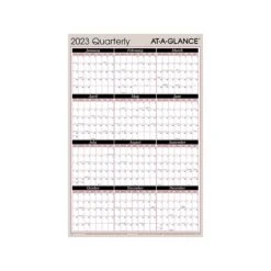 2023 AT-A-GLANCE 24" X 36" Yearly Wet-Erase Wall Calendar, Reversible, Multicolor (A123-23)