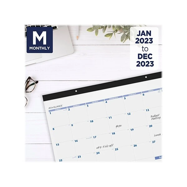 2023 AT-A-GLANCE 22" X 17" Monthly Desk Pad Calendar, Blue/Gray (SW200-00-23) 3 2023 AT-A-GLANCE 22" X 17" Monthly Desk Pad Calendar, Blue/Gray (SW200-00-23)