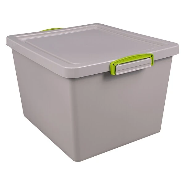 Really Useful Box 35.4 Qt. Latch Lid Storage Tote, Dove Gray (33.5PSTL-RECY-GREY) 3 Really Useful Box 35.4 Qt. Latch Lid Storage Tote, Dove Gray (33.5PSTL-RECY-GREY)