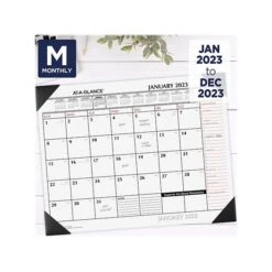 2023 AT-A-GLANCE 21.75" X 17" Monthly Desk Pad Calendar, White/Black (SK1170-00-23)