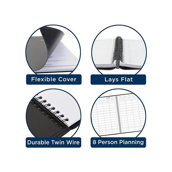 2023 AT-A-GLANCE 8.5" X 11" 8-Person Daily Appointment Book Set, Black (70-212-73-23) 6 2023 AT-A-GLANCE 8.5" X 11" 8-Person Daily Appointment Book Set, Black (70-212-73-23) - Image 4