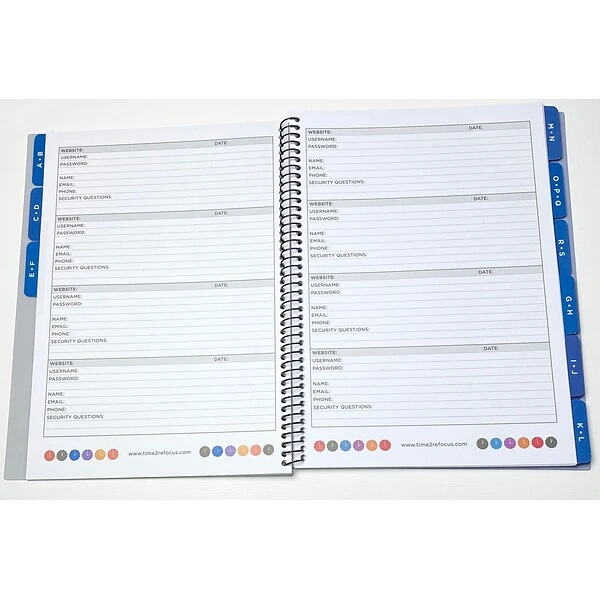 RE-FOCUS THE CREATIVE OFFICE 7.5" X 10" Large Password Keeper Book, Black (10004.5) 3 RE-FOCUS THE CREATIVE OFFICE 7.5" X 10" Large Password Keeper Book, Black (10004.5)