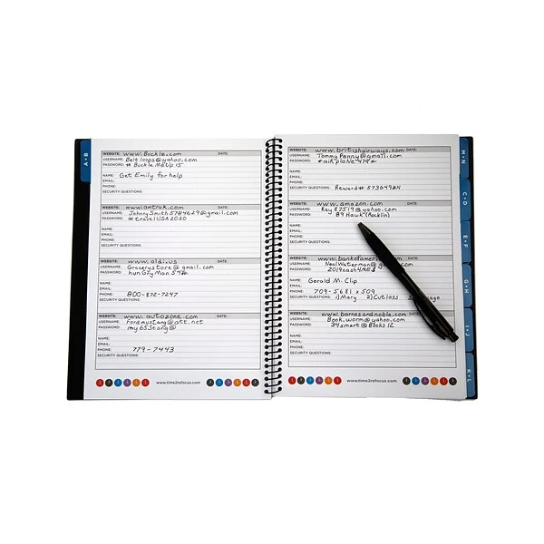 RE-FOCUS THE CREATIVE OFFICE 7.5" X 10" Large Password Keeper Book, Black (10004.5) 4 RE-FOCUS THE CREATIVE OFFICE 7.5" X 10" Large Password Keeper Book, Black (10004.5) - Image 2