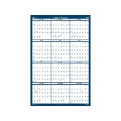 2023 House Of Doolittle 18" X 24" Yearly Wet-Erase Wall Calendar, Reversible, Blue/White (3960-23)