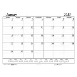 2023 House Of Doolittle 17" X 22" Monthly Desk Pad Calendar Refill, Black-on-white (126-23)