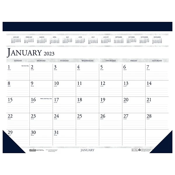 2023 House Of Doolittle 18.5" X 13" Monthly Desk Pad Calendar, Deep Blue/Gray (1506-23) 3 2023 House Of Doolittle 18.5" X 13" Monthly Desk Pad Calendar, Deep Blue/Gray (1506-23)