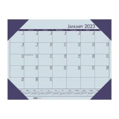 2023 House Of Doolittle EcoTones 22" X 17" Monthly Desk Calendar, Blue (12440-23)