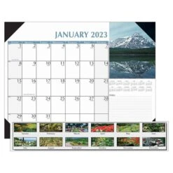 2023 House Of Doolittle Earthscapes Scenic 22" X 17" Monthly Desk Pad Calendar (147-23)
