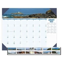 2023 House Of Doolittle Earthscapes Coastlines 22" X 17" Monthly Desk Pad Calendar (178-23)