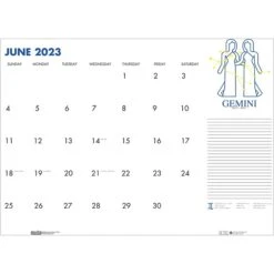 2023 House Of Doolittle Zodiac 18.5" X 13" Monthly Desk Pad Calendar, Zodiac, White/Black (1676-23)