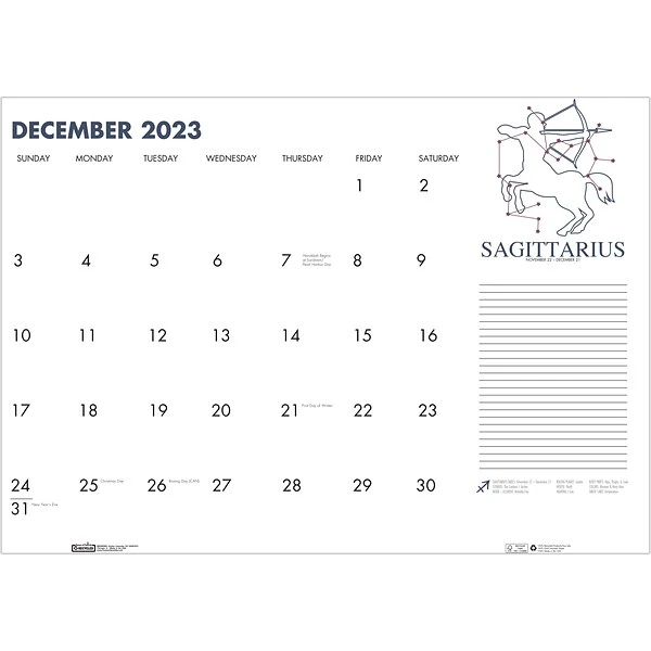 2023 House Of Doolittle Zodiac 18.5" X 13" Monthly Desk Pad Calendar, Zodiac, White/Black (1676-23) 6 2023 House Of Doolittle Zodiac 18.5" X 13" Monthly Desk Pad Calendar, Zodiac, White/Black (1676-23) - Image 4