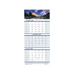 2022-2024 House Of Doolittle Earthscapes Scenic 8" X 17" Three-Month Wall Calendar (3636-23)