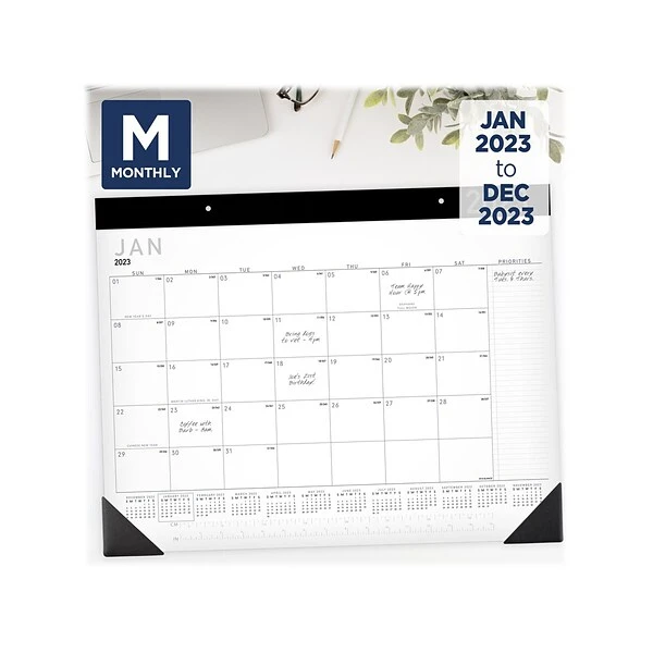 2023 AT-A-GLANCE Contemporary 21.75" X 17" Monthly Desk Pad Calendar, White/Black (SK24X-00-23) 3 2023 AT-A-GLANCE Contemporary 21.75" X 17" Monthly Desk Pad Calendar, White/Black (SK24X-00-23)