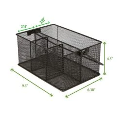 Mind Reader Network Collection 4-Compartment Mesh Storage Basket, Black (MESHBASKET-BLK) -Bostich Shop sp169019988 s7