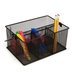 Mind Reader Network Collection 4-Compartment Mesh Storage Basket, Black (MESHBASKET-BLK) -Bostich Shop sp169019989 s7