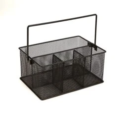 Mind Reader Network Collection 4-Compartment Mesh Storage Basket, Black (MESHBASKET-BLK) -Bostich Shop sp169019992 s7