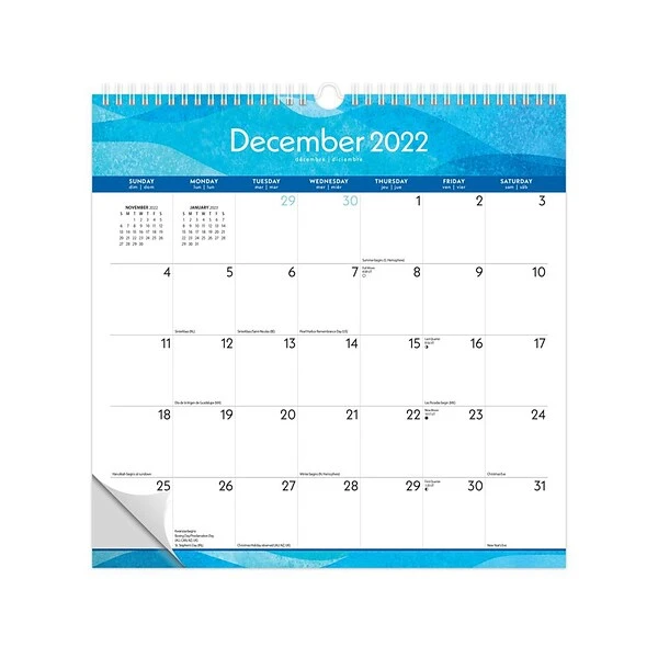 2022-2023 BrownTrout Seaside Currents 12" X 12" Monthly Wall Calendar, White/Blue (9781975456115) 3 2022-2023 BrownTrout Seaside Currents 12" X 12" Monthly Wall Calendar, White/Blue (9781975456115)