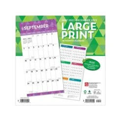 2022-2023 BrownTrout Large Print 24" X 12" Monthly Wall Calendar (9781975457020)