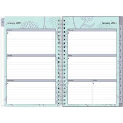 2023 Blue Sky Rue Du Flore 5" X 8" Weekly & Monthly Planner, Mint Green (101603-23)