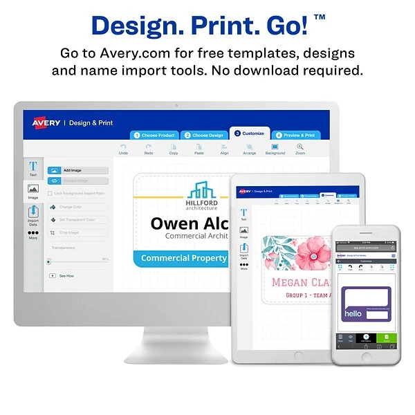 Avery EcoFriendly Adhesive Name Tags, 2-1/3" X 3-3/8", White, 80/Pack (48395) 5 Avery EcoFriendly Adhesive Name Tags, 2-1/3" X 3-3/8", White, 80/Pack (48395) - Image 3