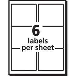 Avery EcoFriendly Laser/Inkjet Shipping Labels, 3-1/3" X 4", White, 6 Labels/Sheet, 100 Sheets/Box (48464) 9 Avery EcoFriendly Laser/Inkjet Shipping Labels, 3-1/3" X 4", White, 6 Labels/Sheet, 100 Sheets/Box (48464) -Bostich Shop sp170486218 s7