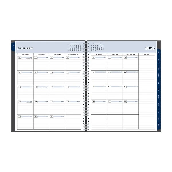 2023 Blue Sky Passages 8.5" X 11.14" Weekly & Monthly Appointment Book, Charcoal Gray (100009-23) 5 2023 Blue Sky Passages 8.5" X 11.14" Weekly & Monthly Appointment Book, Charcoal Gray (100009-23) - Image 3