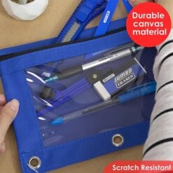 BAZIC Products Zip Polyester 3-Ring Pencil Pouch With Clear Window, Assorted Colors, Pack Of 12 (BAZ811-12) -Bostich Shop sp171983901 s7