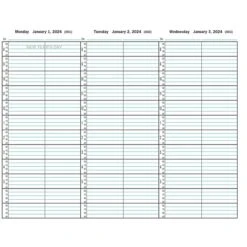 2024 Medical Arts Press® 8 1/2" X 11" 2 Column Weekly Appointment Log, Black (3109424)