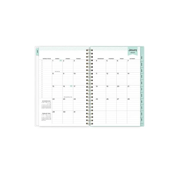 2023 Blue Sky Day Designer Secret Garden Mint 5" X 8" Weekly & Monthly Planner, Multicolor (140103-23) 4 2023 Blue Sky Day Designer Secret Garden Mint 5" X 8" Weekly & Monthly Planner, Multicolor (140103-23) - Image 2