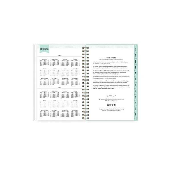 2023 Blue Sky Day Designer Secret Garden Mint 5" X 8" Weekly & Monthly Planner, Multicolor (140103-23) 5 2023 Blue Sky Day Designer Secret Garden Mint 5" X 8" Weekly & Monthly Planner, Multicolor (140103-23) - Image 3