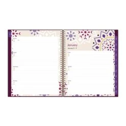 2023 Blue Sky Gili 8.5" X 11" Weekly & Monthly Planner, Dark Purple/White (117889-23)