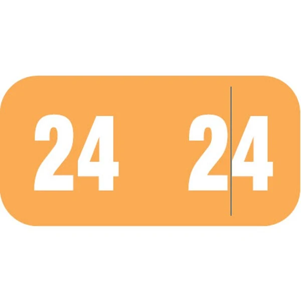 Medical Arts Press Smead Compatible Small End-Tab 2024 Year Label, 1/2" X 1", Orange, 250/Pack (3266324) 3 Medical Arts Press Smead Compatible Small End-Tab 2024 Year Label, 1/2" X 1", Orange, 250/Pack (3266324)