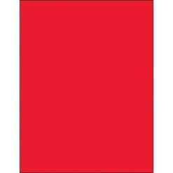 Tape Logic® Removable Rectangle Laser Labels, 8 1/2" X 11", Fluorescent Red, 100/Case (LL420RD)