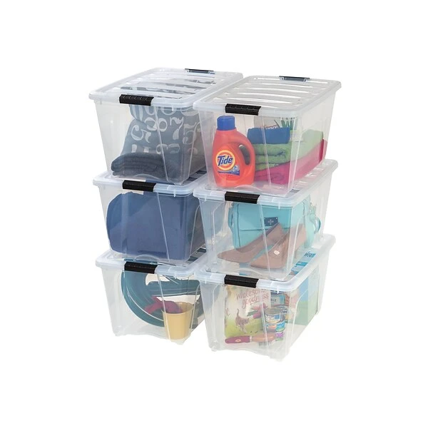 IRIS 53 Qt. Clear Storage Boxes, 6/Carton (TB-56D) 6 IRIS 53 Qt. Clear Storage Boxes, 6/Carton (TB-56D) - Image 4