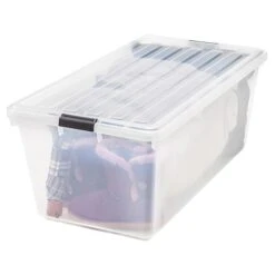 IRIS 91 Qt. Clear Storage Boxes, 4/Carton (CB-80)