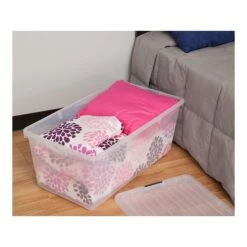 IRIS 91 Qt. Clear Storage Boxes, 4/Carton (CB-80) -Bostich Shop sp40888416 s7