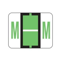 Smead BCCR Color Coded Alphabetic Labels, M, Light Green, 500/Roll (67083)