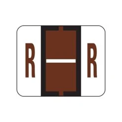 Smead BCCR Color Coded Alphabetic Labels, R, Brown, 500/Roll (67088)