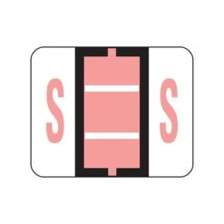 Smead BCCR Color Coded Alphabetic Labels, S, Pink, 500/Roll (67089)