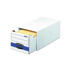 Bankers Box Stor/Drawer File Storage Drawers, Stackable, Legal Size, White/Blue (00722)