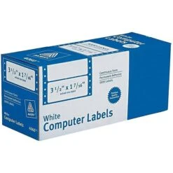 Avery Dot Matrix Specialty Labels, 3 1/2" X 1 7/16", White, 5000/Box (4060)