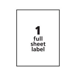 Avery Removable Laser ID Labels, 8-1/2" X 11", White, 1 Label/Sheet, 25 Sheets/Pack (6465) -Bostich Shop sp43814119 s7
