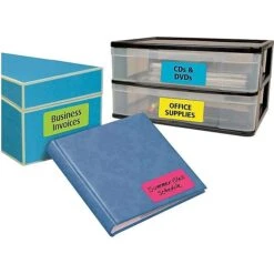 Avery Laser/Inkjet Identification Labels, 2" X 4", Assorted Neon Colors, 10/Sheet, 12 Sheets/Pack (6481)