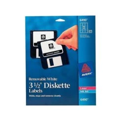 Avery Laser/Inkjet Media Labels, 2" X 2 11/16", White, 15/Sheet, 25 Sheets/Pack (6490)