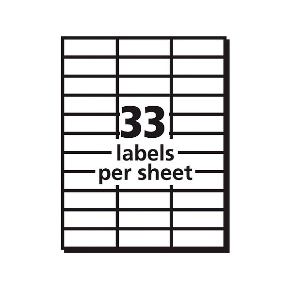 Avery Address Labels For Copiers, 1" X 2-13/16", White, 33 Labels/Sheet, 100 Sheets/Box, 3300 Labels/Box (5351) 3 Avery Address Labels For Copiers, 1" X 2-13/16", White, 33 Labels/Sheet, 100 Sheets/Box, 3300 Labels/Box (5351)
