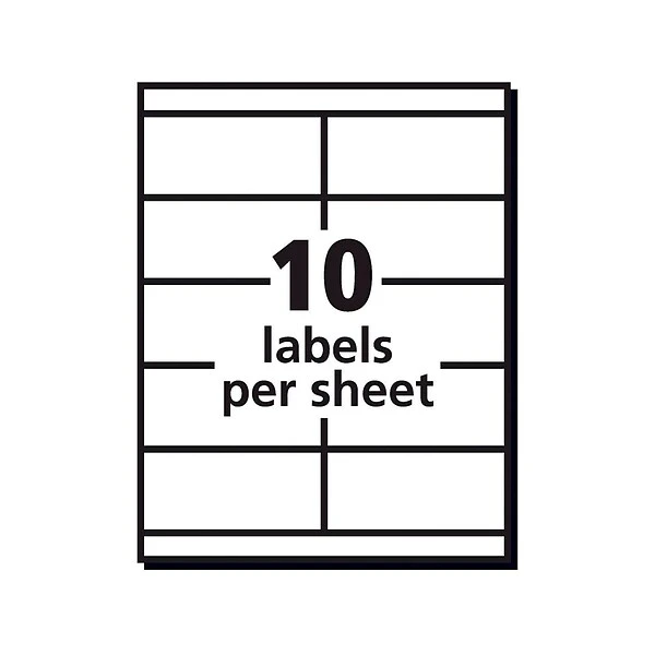Avery Copier Shipping Labels, 2" X 4-1/4", White, 10 Labels/Sheet, 100 Sheets/Box (5352) 4 Avery Copier Shipping Labels, 2" X 4-1/4", White, 10 Labels/Sheet, 100 Sheets/Box (5352) - Image 2