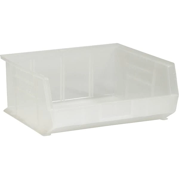 Quill Brand Stack & Hang Storage Bins, Clear, 6/Carton (BINP1516CL) 3 Quill Brand Stack & Hang Storage Bins, Clear, 6/Carton (BINP1516CL)