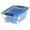 Iris Stack & Pull 12.9 Qt. Latch Lid Storage Bin, Navy/Clear (100306) -Bostich Shop sp45443470 s7