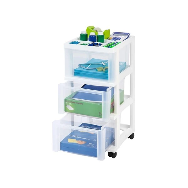 Iris 3 Drawers Standalone Storage, White, 2/Carton (116836) 4 Iris 3 Drawers Standalone Storage, White, 2/Carton (116836) - Image 2