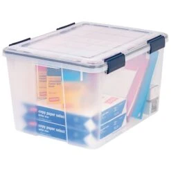 Iris WeatherPro 46 Qt. Latch Lid Storage Bin, Clear, Each (110455)